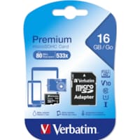 MicroSDHC 16 Go  Classe 10 avec adaptateur