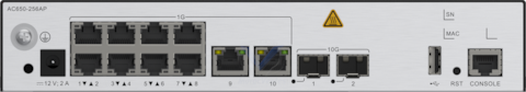 Contrôleur d'accès sans fil AC650-256AP Mainframe (10 ports GE, 2 ports SFP+ 10 GE, avec adaptateur CA/CC) 02355NCH