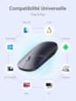 Souris sans fil 2 4Ghz 10M GRIS Noir 90372