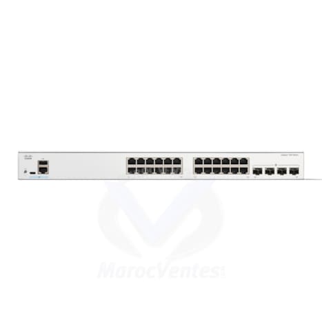 Catalyst 1300-24T-4G Commutateur 24 Ports 10/100/1000 + 4 ports SFP 1GE Géré C1300-24T-4G