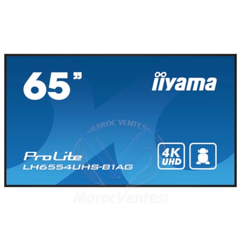 MONITEUR PROFESSIONNEL POUR L AFFICHAGE DYNAMIQUE 65" PROLITE 4K UHD 24/7 (Paysage et Portrait) HDMI/DisplayPort/DVI/VGA LH6554UHS-B1AG