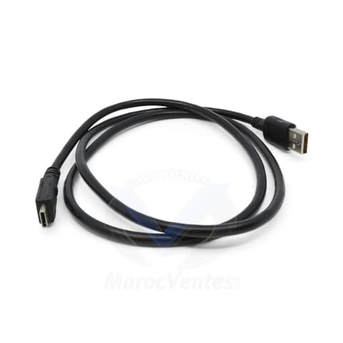 USB-A to USB-C communications and charging cable. The cable has a length of approximately 1 meter or 3.25 feet. Can be used with USB Cigarette lighter adapter (CHG-AUTO-USB1-01) for in-vehicle charging. CBL-TC5X-USBC2A-01