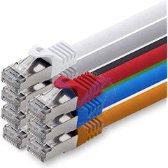 CORDON 0.5M CAT6A FTP CCA PVC BLEU JAUNE GRIS ROUGE LINKTECH