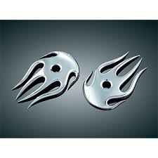 FLAME ACCENTS FOR STOCK H-D MIRRORS, CHR 1753