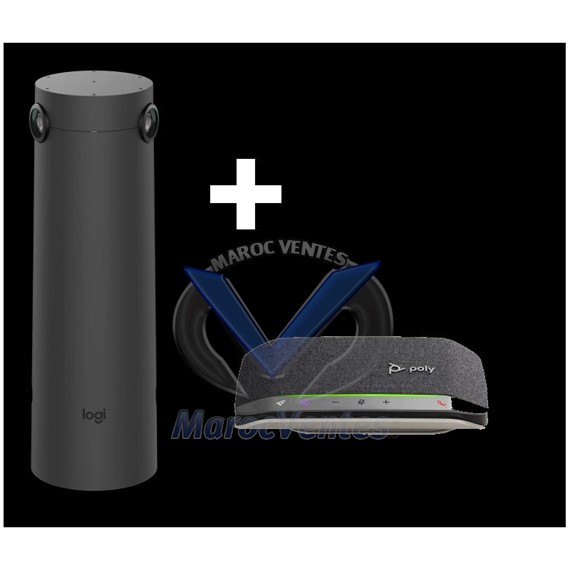 KIT BUNDLE CAMÉRA DE VISIOCONFÉRENCE SUR TABLE 360°  LOGITECH SIGHT + AUDIOCONFERENCE POLY SYNC 20 SIGHT + SYNC 20